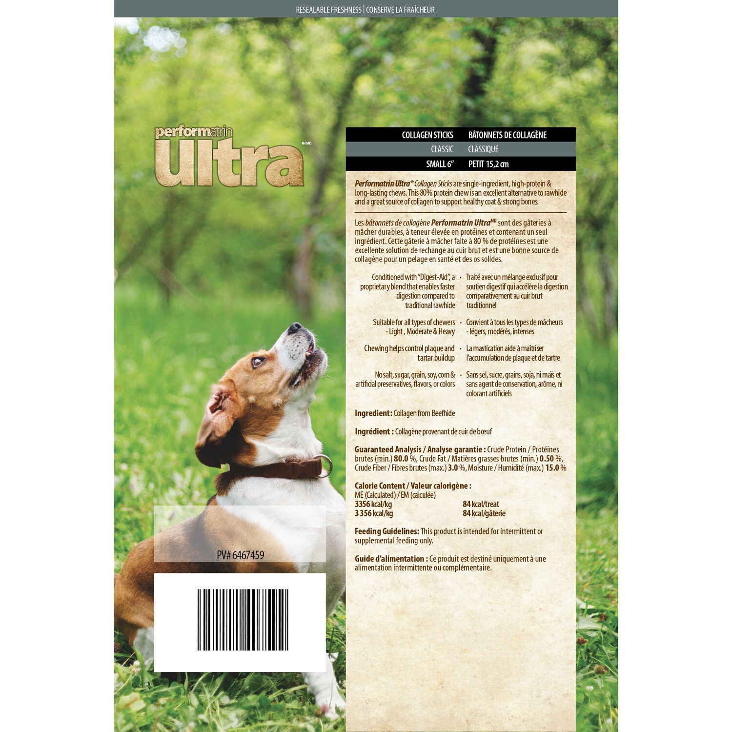 Performatrin Ultra Collagen Stick Rawhide Alternative Dog Treat, 6", Pack Of 6
