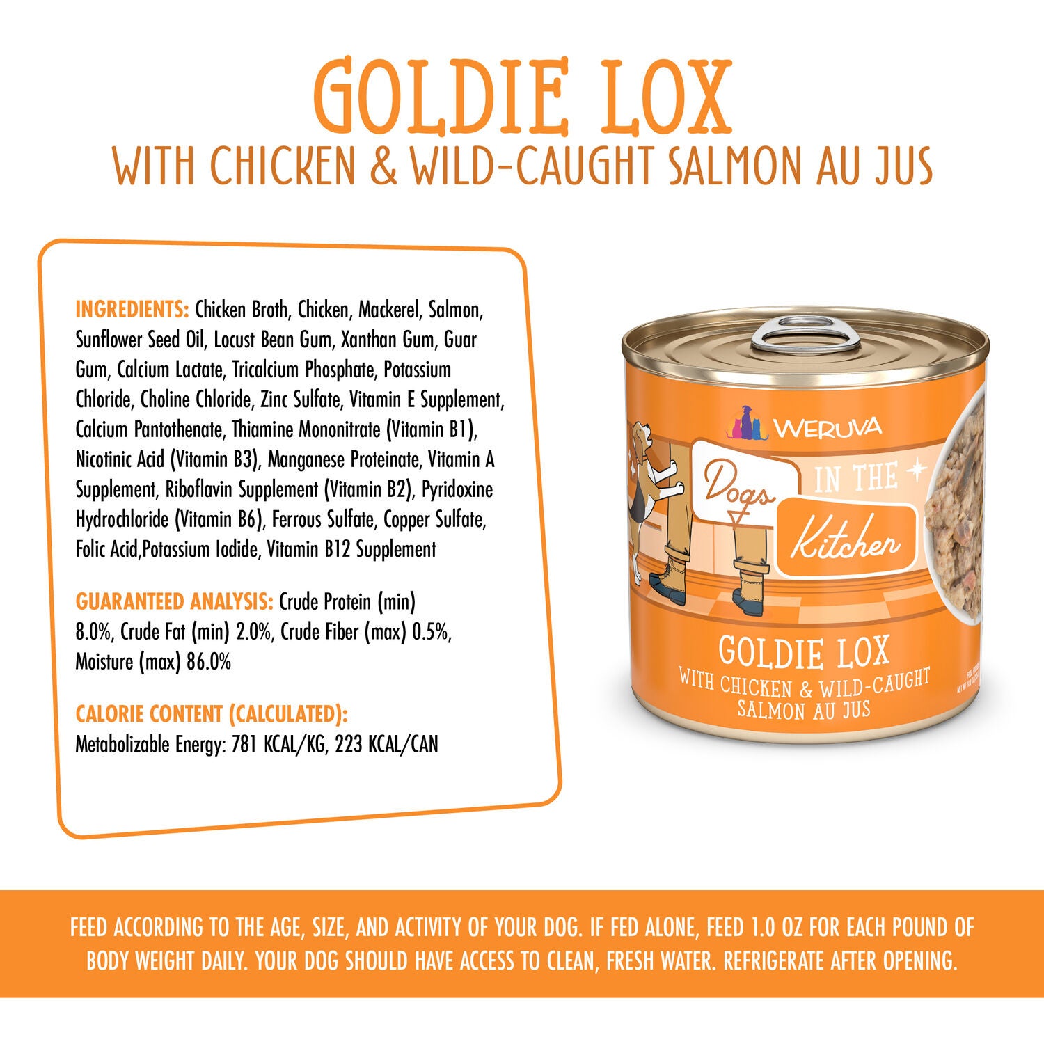 Weruva Dogs In The Kitchen Wet Dog Food, Goldie Lox - With Chicken & Wild Caught Salmon, 10-Oz Can Pack Of 12