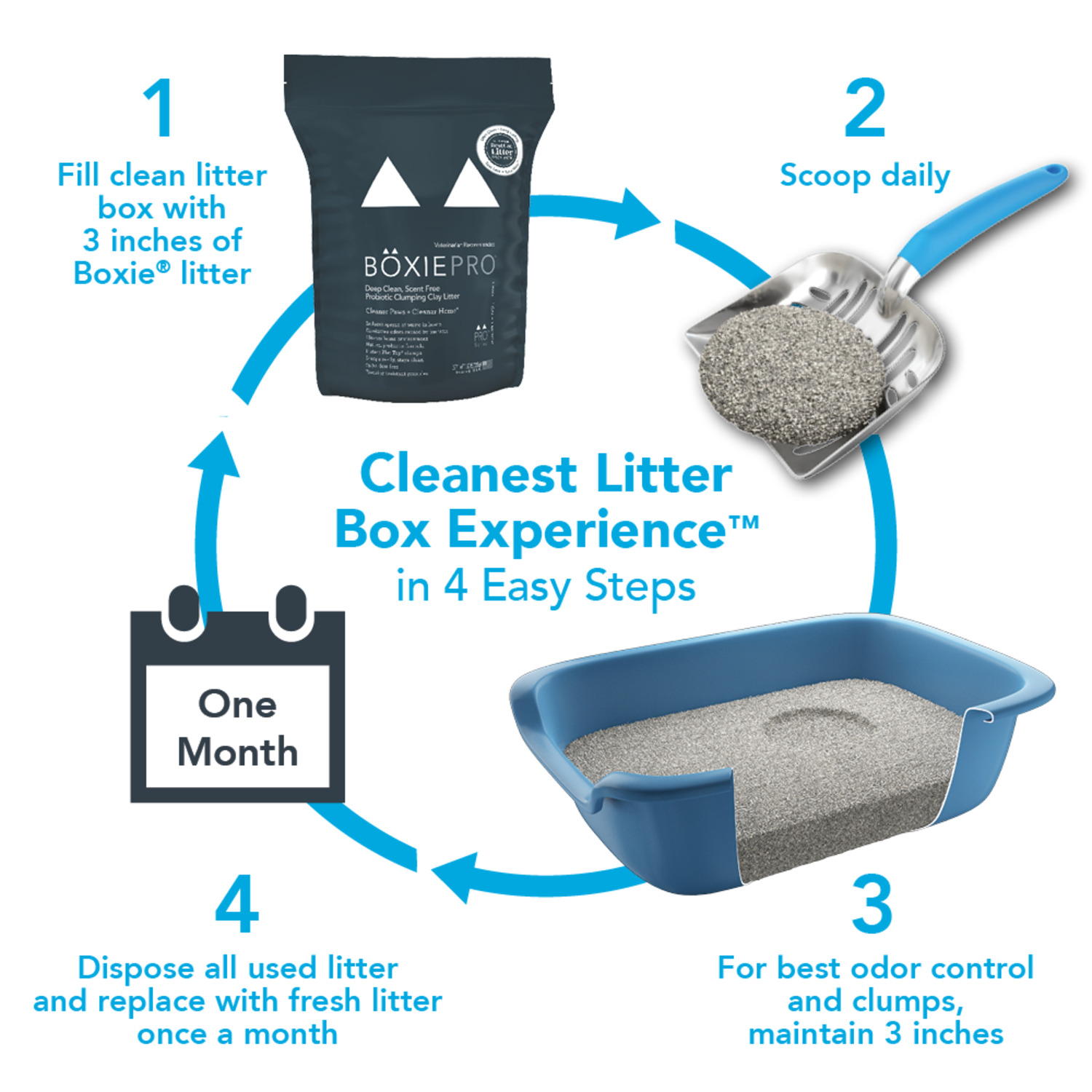 Boxiecat Pro Self Cleaning Probiotic Clumping Clay Cat Litter, 40Lb