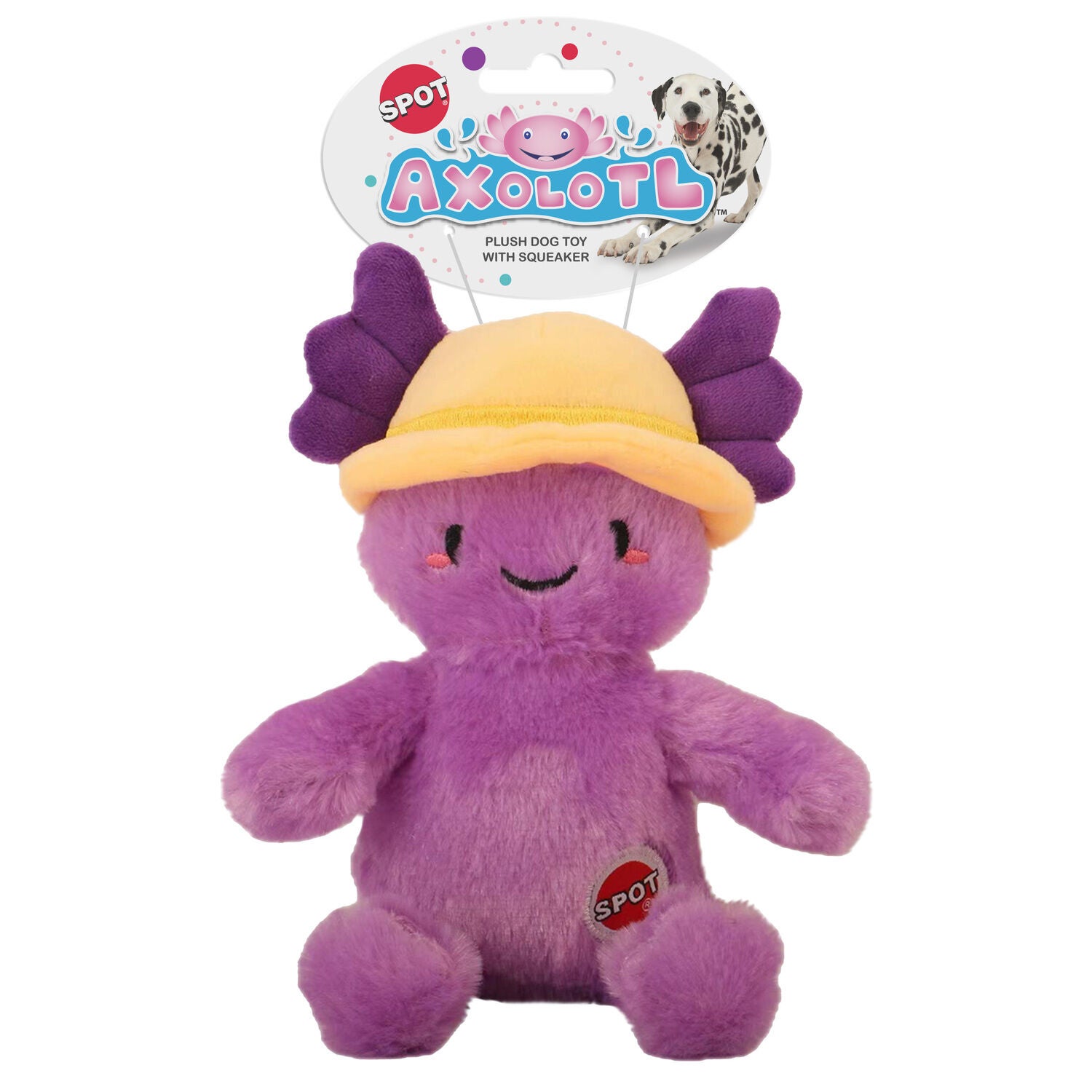 Spot Axolotl With Hat Plush Squeaky Dog Toy, 6" - Assorted