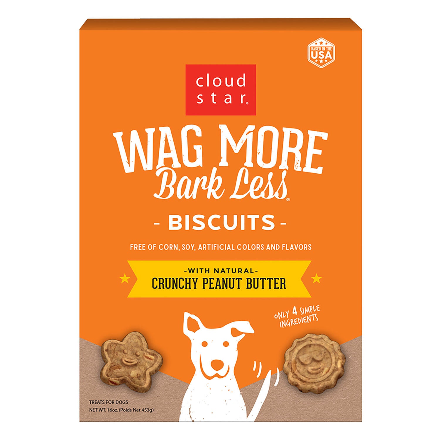 Wag More Bark Less Cloud Star Oven Baked With Crunchy Peanut Butter Dog Treat