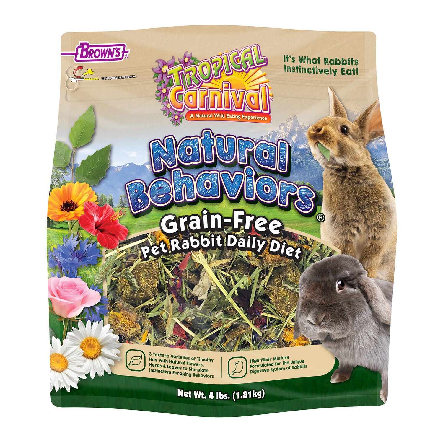 Tropical Carnival Natural Behaviors Grain-Free Pet Rabbit Food