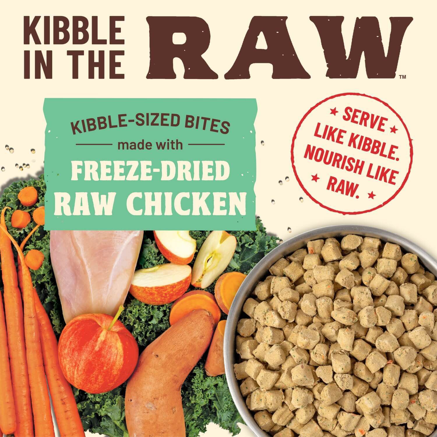 Primal Kibble In The Raw Chicken Recipe Freeze Dried Dog Food