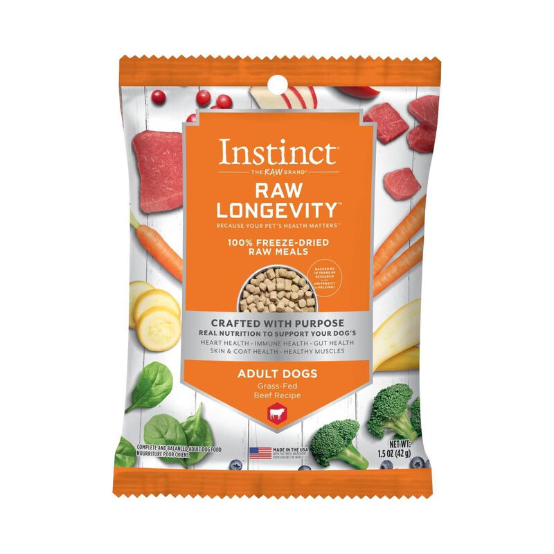 Instinct® Raw Longevity™ 100% Freeze Dried Raw Meals Grass Fed Beef Recipe For Dogs image number 1