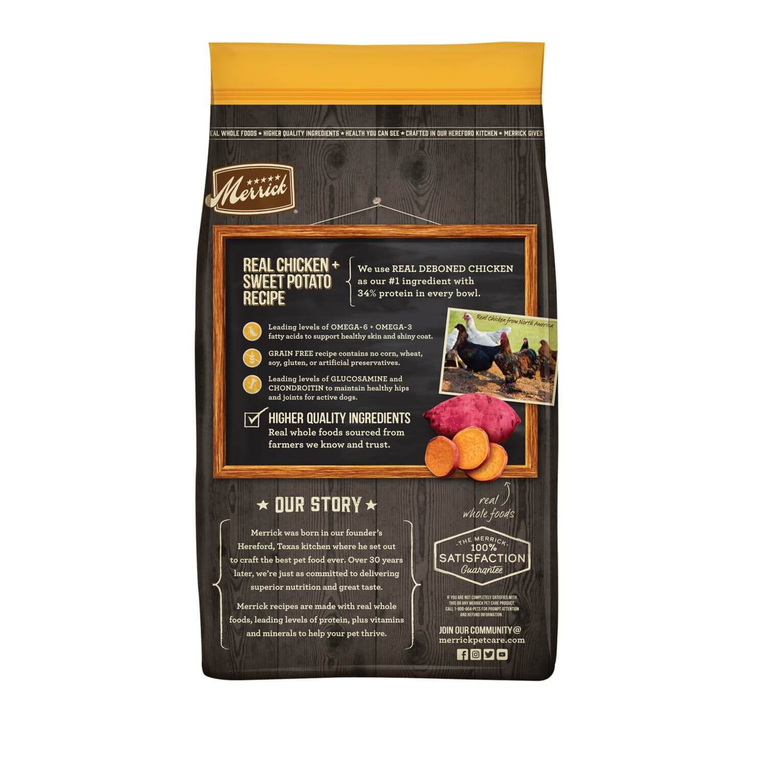 Merrick Real Chicken And Sweet Potato Grain Free Recipe Dry Dog