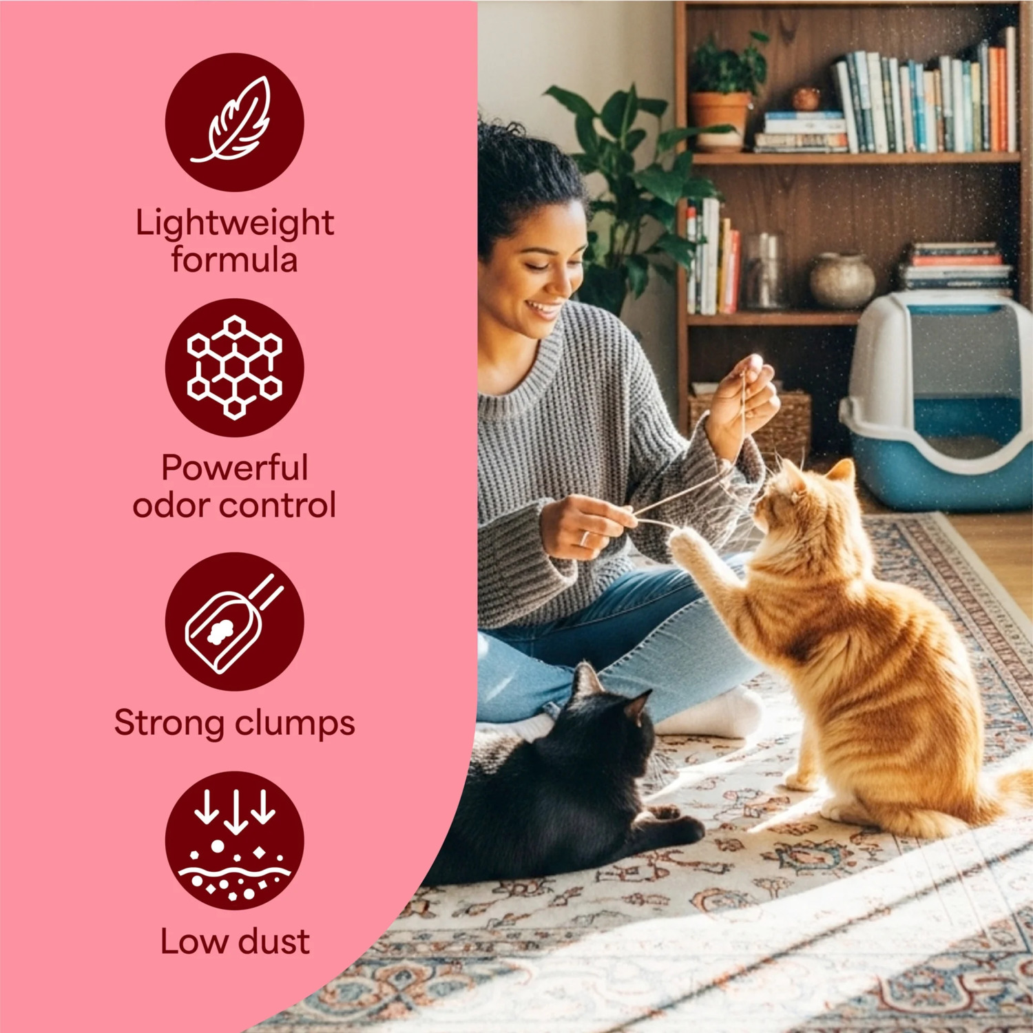 Fresh Step Odor Shield Light Weight Multi-Cat Clumping Cat Litter With Febreze Freshnees, 11.5-Lb