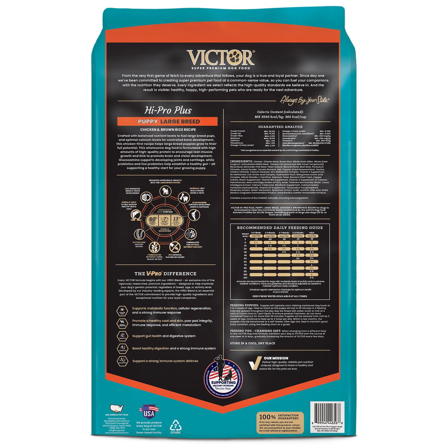 Victor Classic Hi-Pro Plus Large Breed Puppy Dry Dog Food, 15-Lb Bag