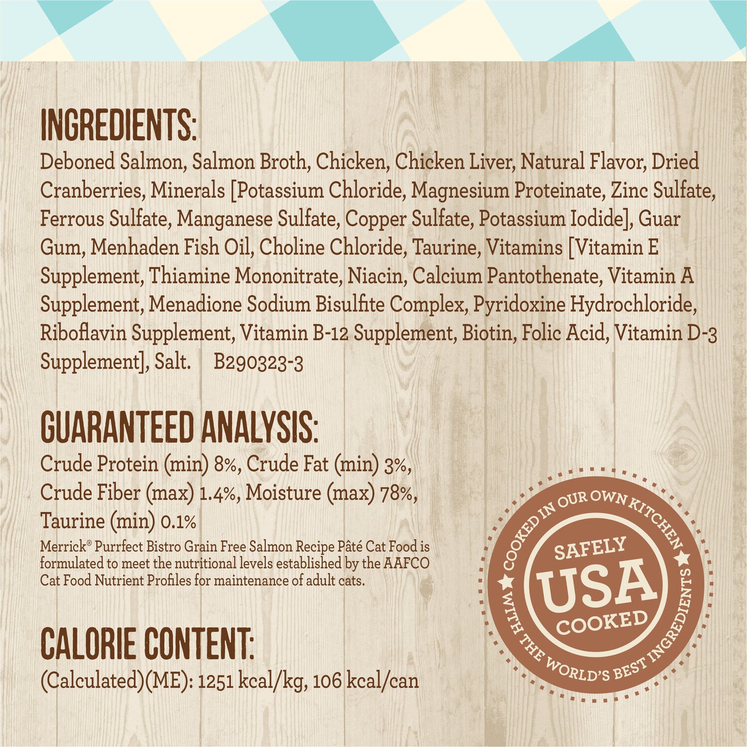 Merrick Purrfect Bistro Grain-Free Premium Soft Canned Pate Adult Wet Cat Food, High Protein Salmon Recipe, 3-Oz Can