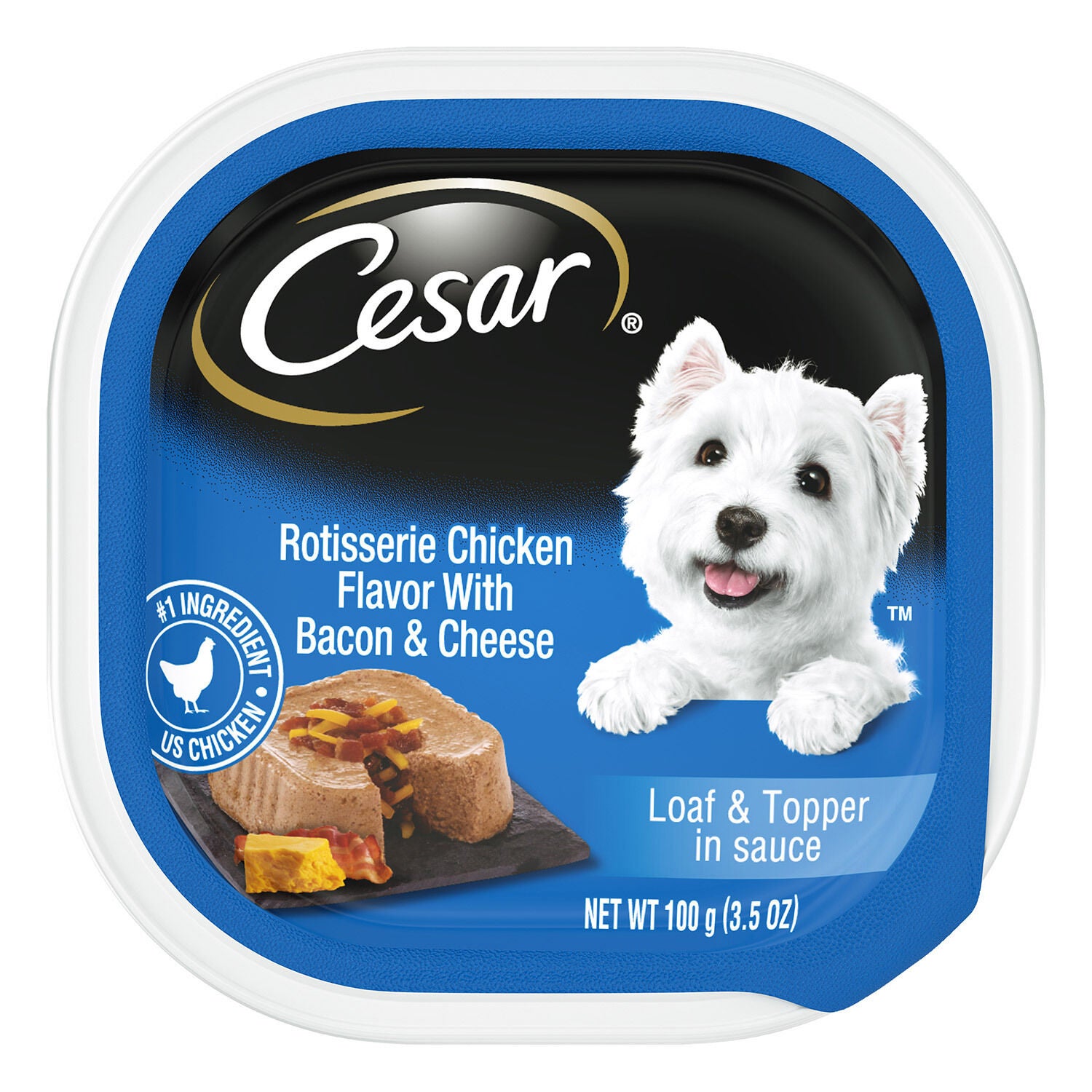 Cesar Loaf & Topper Rotisserie Chicken Flavor With Bacon & Cheese Wet Dog Food