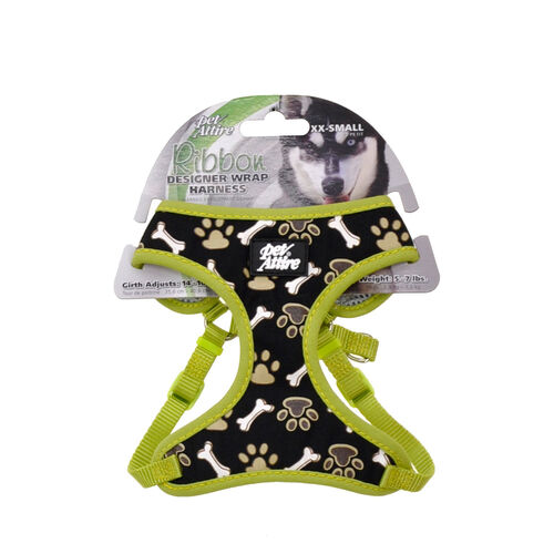 Pet Attire Ribbon Designer Wrap Adjustable Dog Harness - Lime