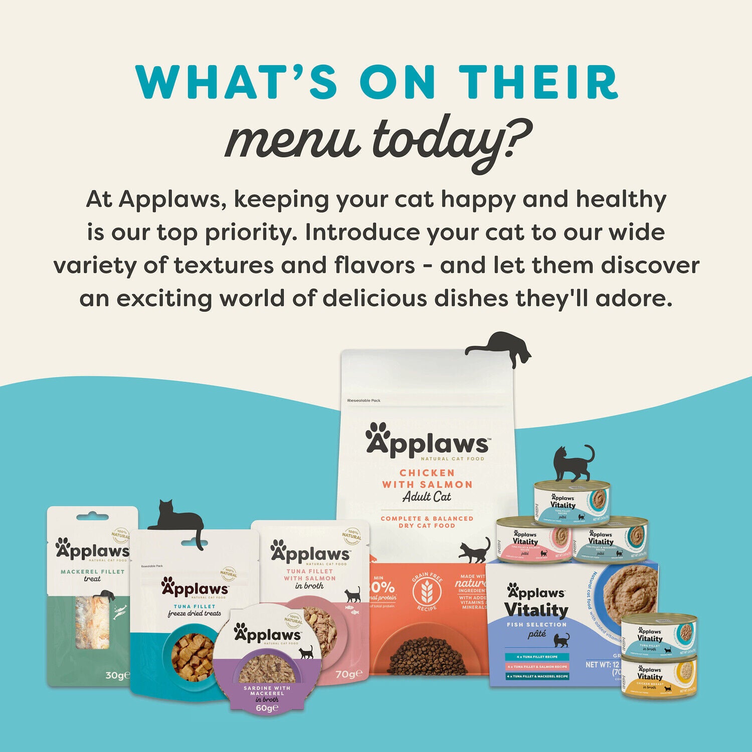 Applaws&trade; Vitality Natural Wet Cat Food With Added Vitamins & Minerals, Tuna Fillet P&acirc;t&eacute; Recipe In Broth, 2.47 Oz