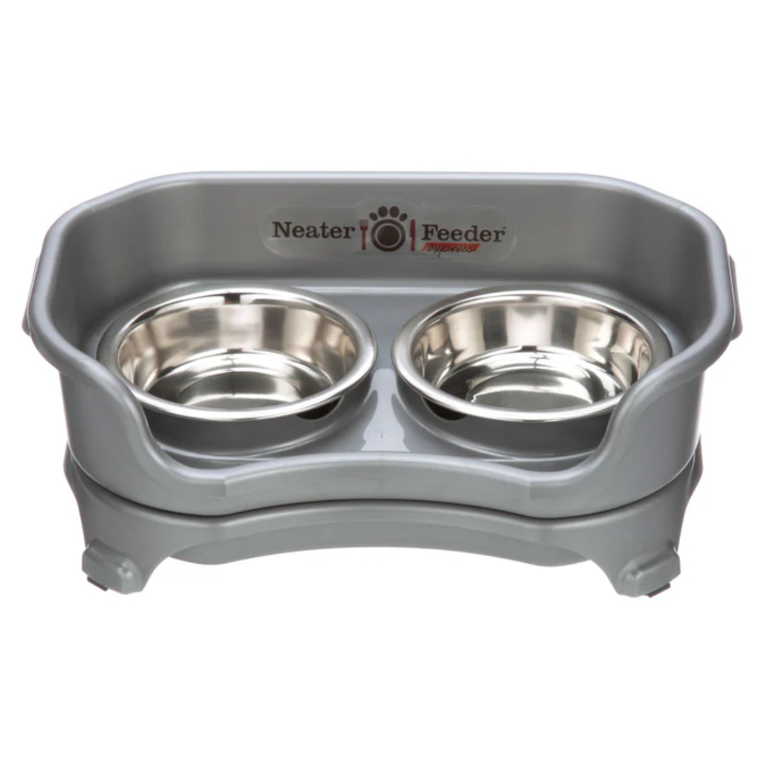Neater Feeder Express Elevated Cat Feeder With Stainless Steel Bowls, Grey