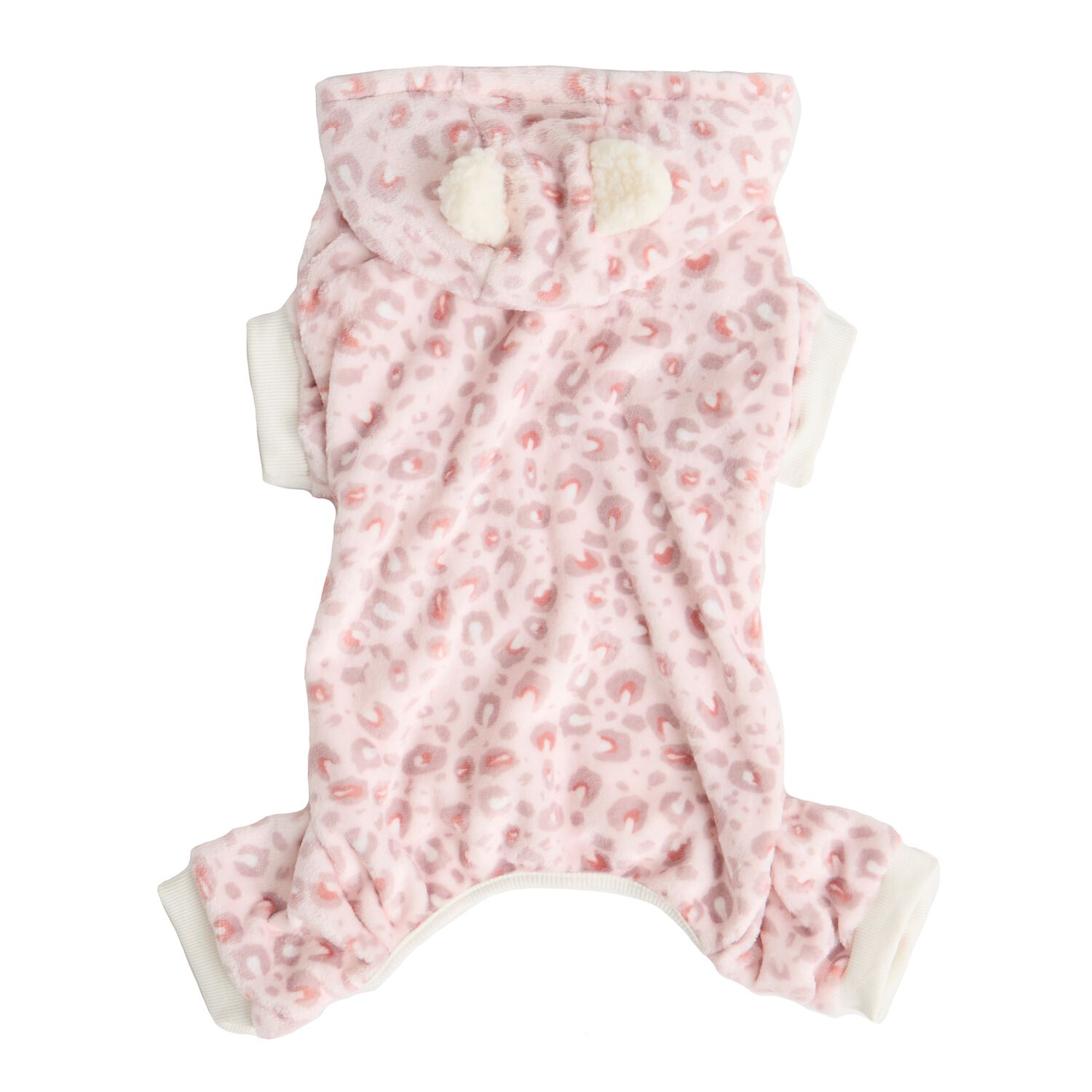 Aristopet Animal Print Dog Pajamas Onesie With Cute Ears On Hood, Extra Small