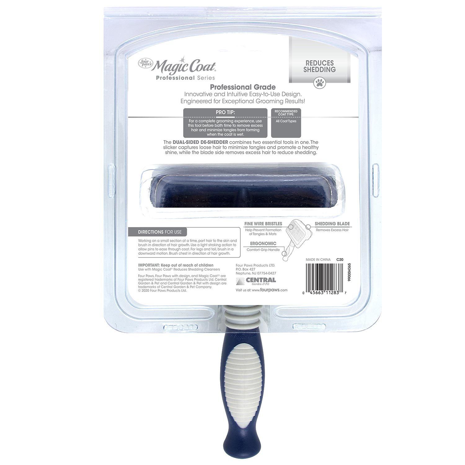 Magic Coat Professional Series Dual-Sided Deshedder For Dogs