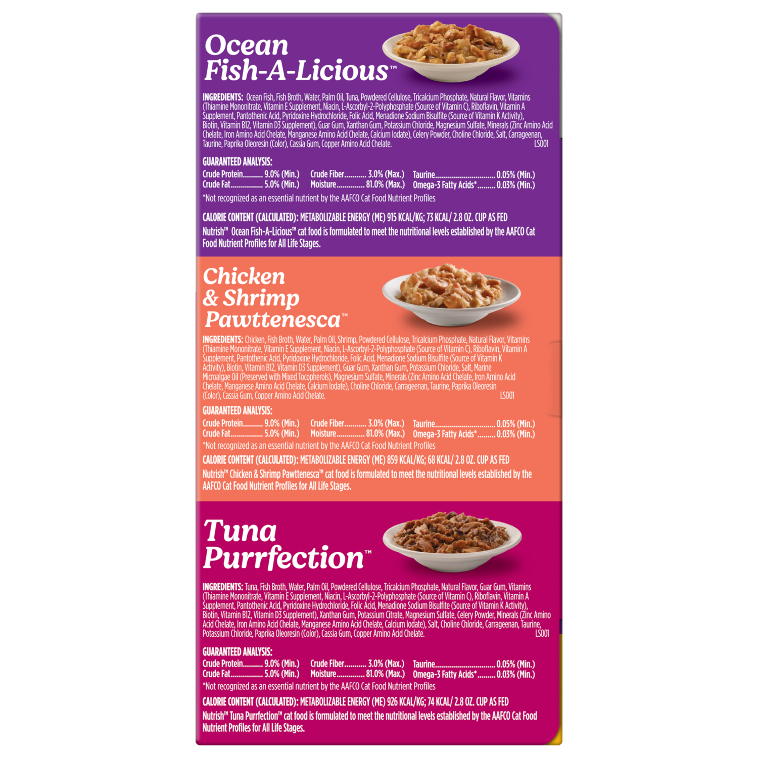 Rachael Ray&reg; Nutrish&trade;  Natual Grain-Free Wet Cat Food, Ocean Lover&rsquo;S Variety Pack,  2.8-Oz Pack Of 12