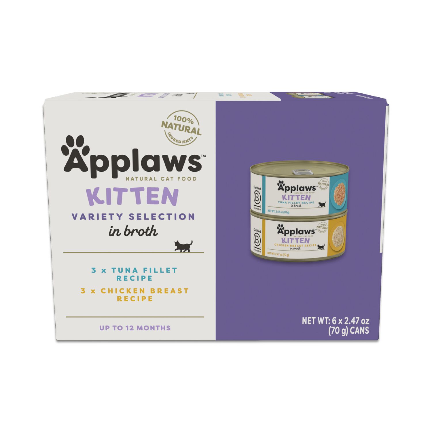 Applaws&trade; Kitten Variety Pack Wet Cat Food, 2.47-Oz Cans, Case Of 6