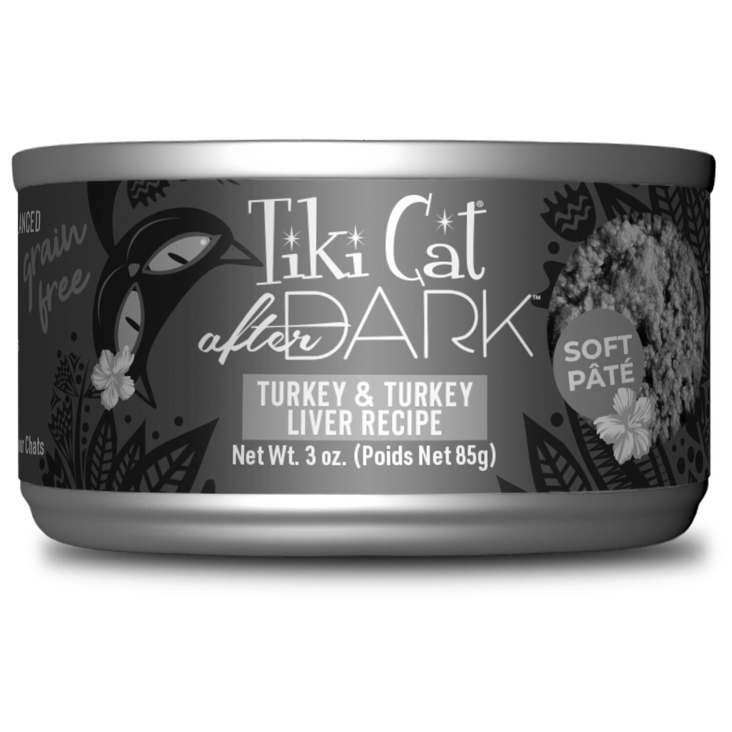 Tiki Cat After Dark Pate Wet Cat Food, Turkey & Turkey Liver, 3 Oz. Can