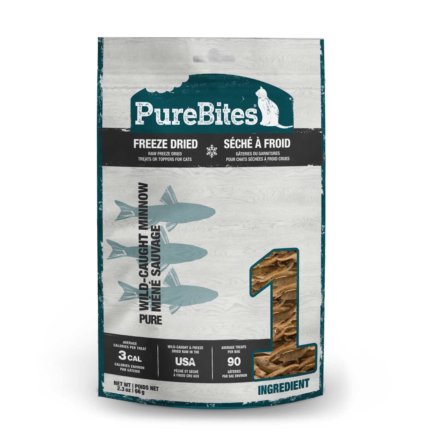 Purebites Wild-Caught Minnow Freeze-Dried Cat Treats, 2.3-Oz Bag