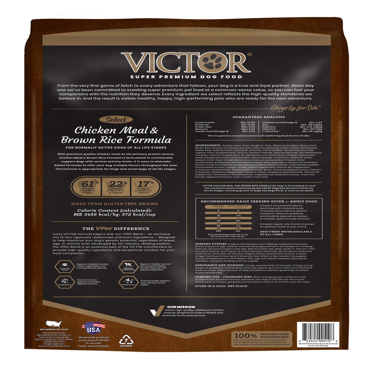 Victor Select Chicken Meal Brown Rice Dry Dog Food Pet Supermarket