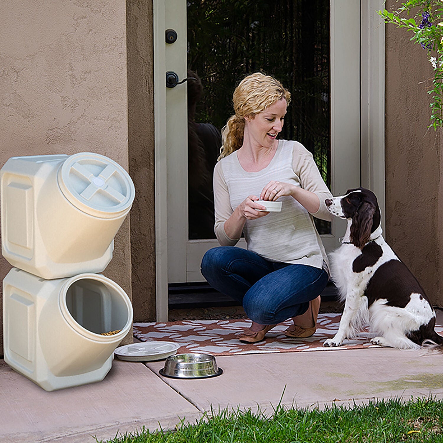 Airtight stackable pet food container sale