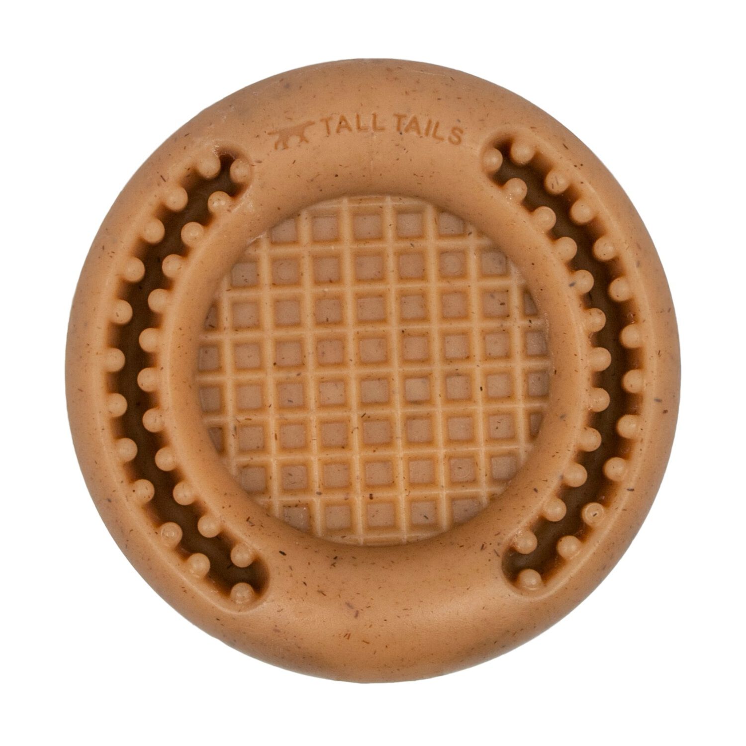 Tall Tails Wiggle Waffle Chew Textured Bacon Scented Dog Toy, 4" Medium