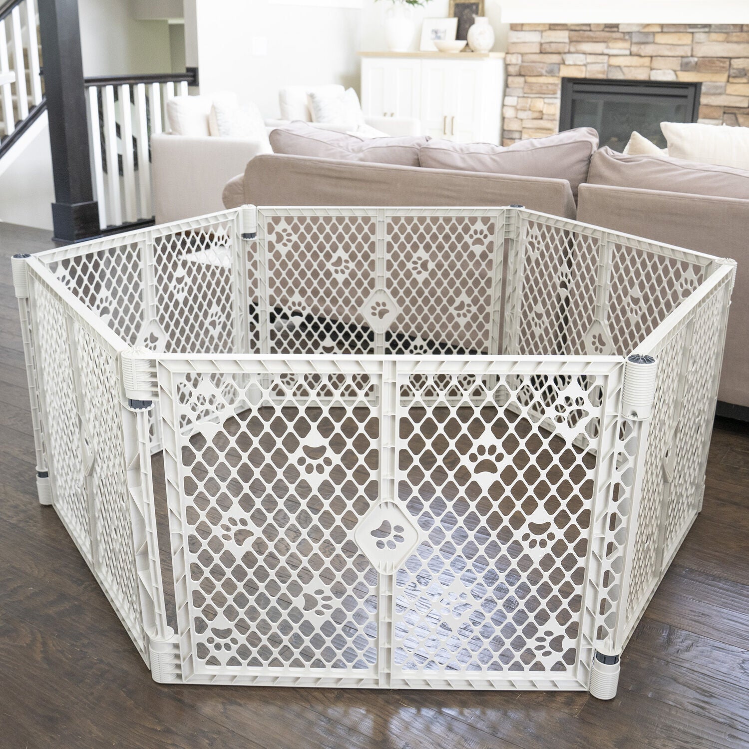 Mypet Paws Petyard 6-Panel Dog Exercise Pen, 26" High - Gray