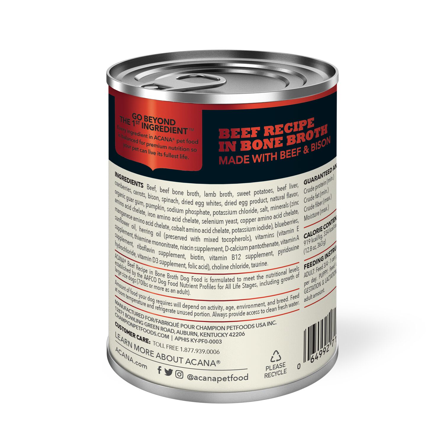 Acana Premium Chunks Beef Recipe In Bone Broth Dog Food, 12.8-Oz