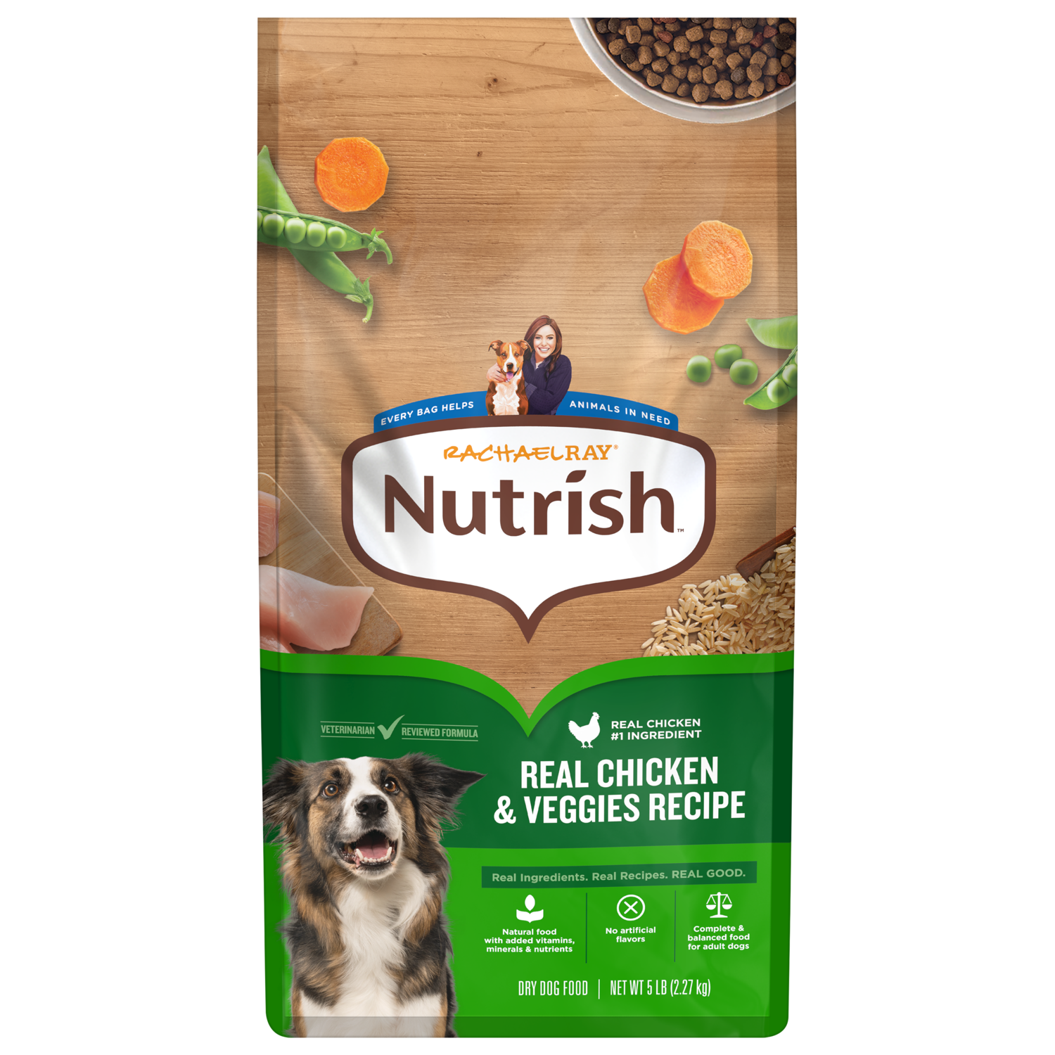 Rachel Ray Nutrish&trade; Real Chicken & Veggies Recipe Whole Health Blend Dry Dog Food, 5-Lb Bag