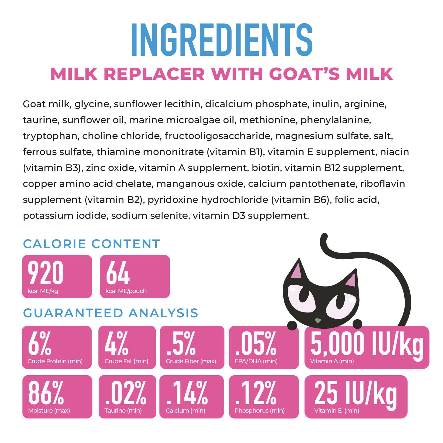 Tiki Cat Baby Milk Replacer Kitten Food, Goat Milk, 6-Oz Spout Pouch Pack Of 6