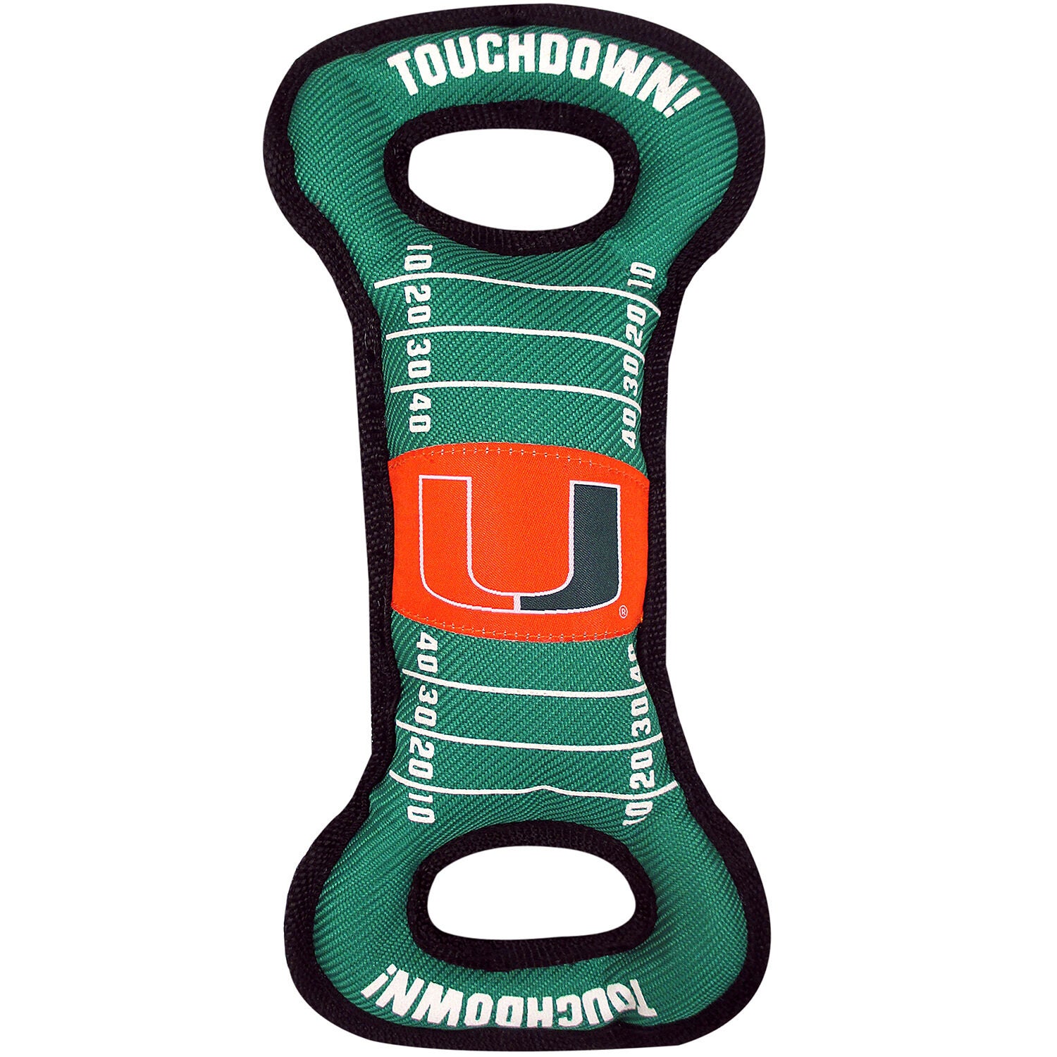 Pets First University Of Miami Football Field Tug Dog Toy, 13"