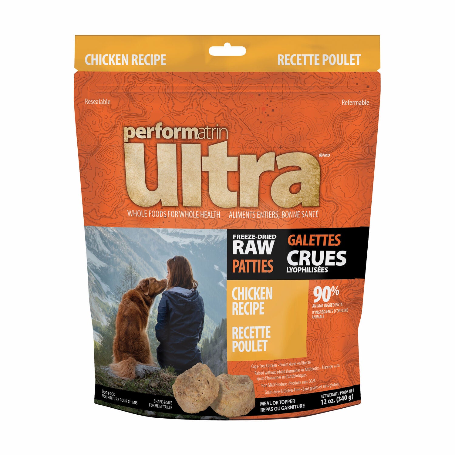 Performatrin Ultra &nbsp;Freeze-Dried Raw Patties Chicken Recipe Dog Food, 4Oz