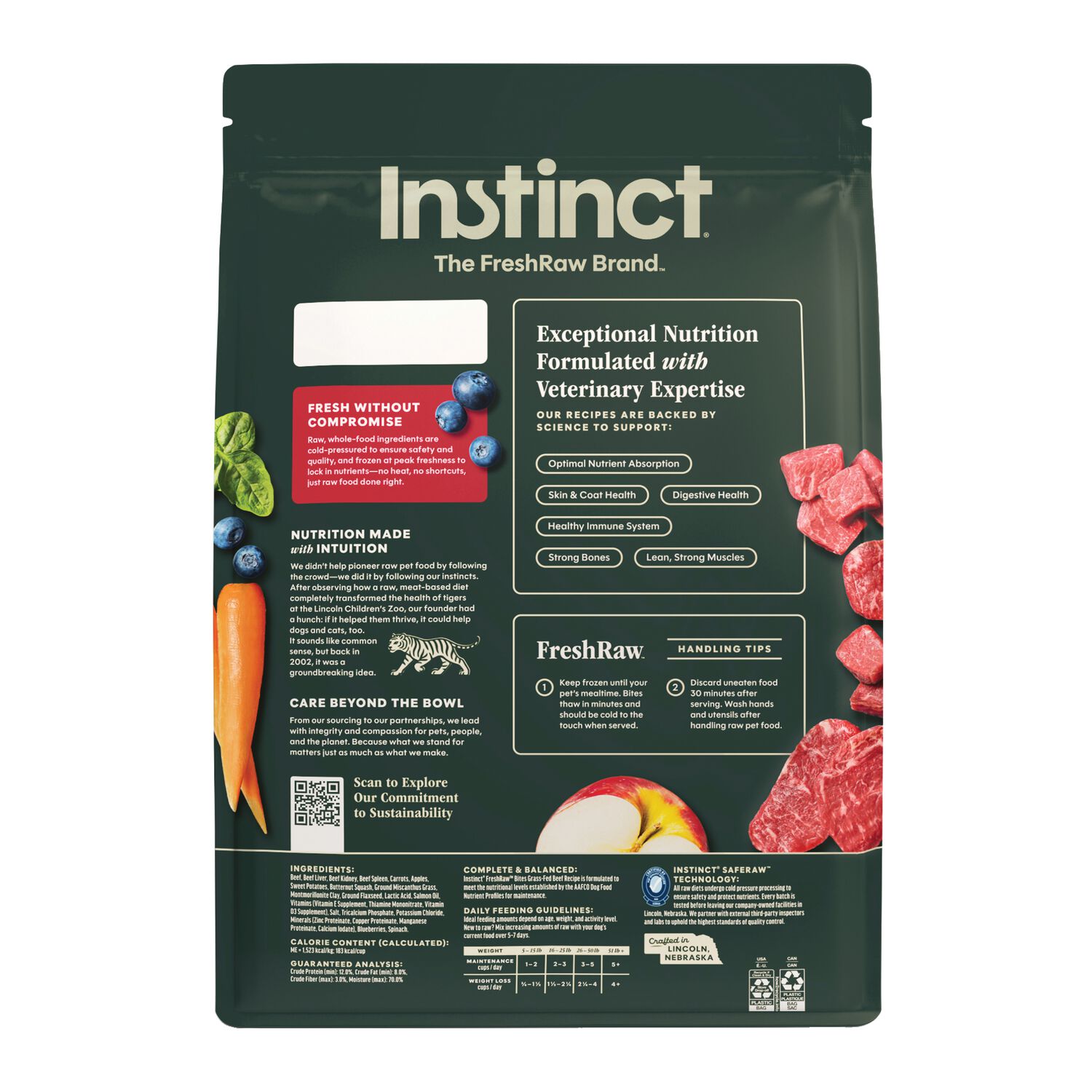 Instinct Raw Frozen Beef Bites Frozen Dog Food, 6-Lb Bag