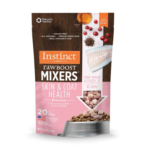 Instinct Freeze Dried Raw Boost Mixers Grain Free Skin & Coat Health Recipe Dog Food Topper