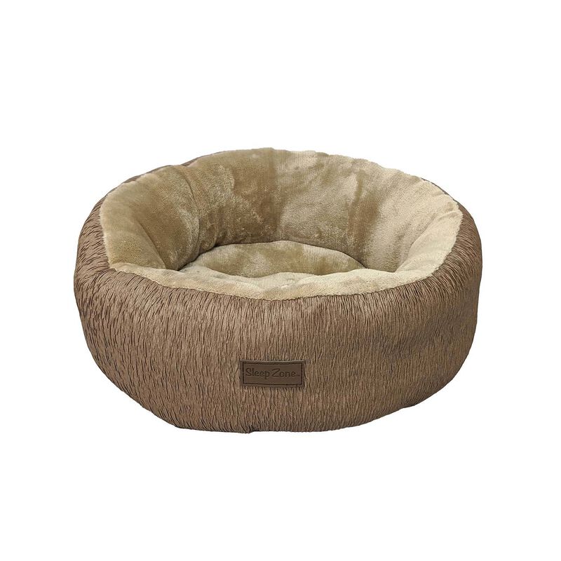 Woodgrain Round Bed 18” Taupe image number 1