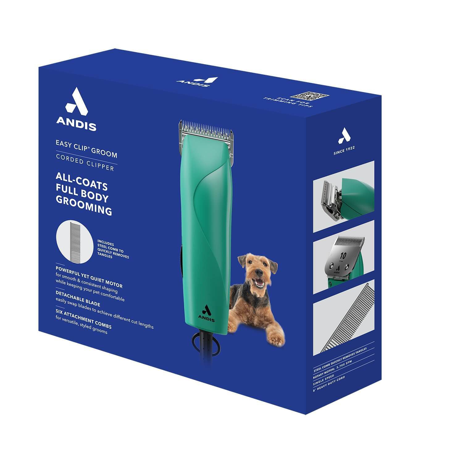 Andis Easy Clip Groom Detachable Blade Dog Clippers Kit