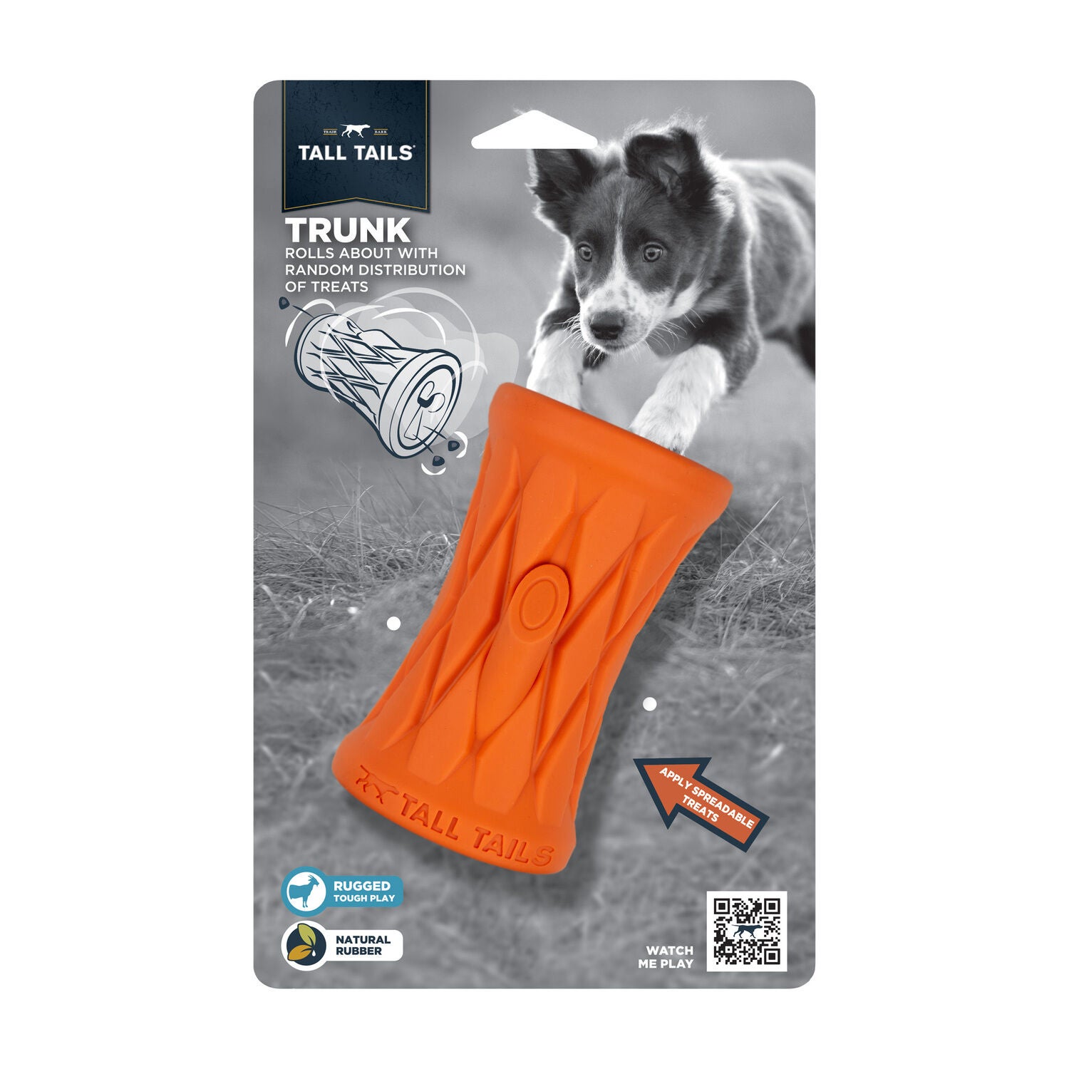 Tall Tails Natural Rubber Tree Trunk Interactive Treat Dispensing Dog Toy, 5"