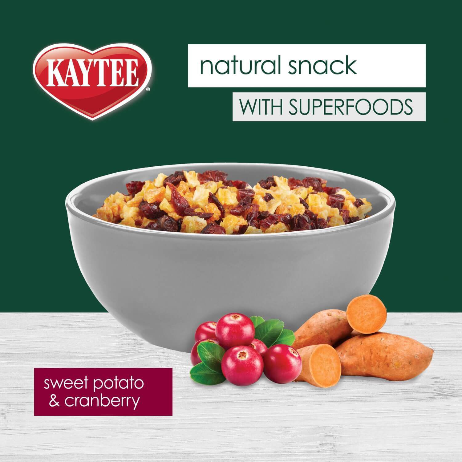 Kaytee Natural Snack With Superfoods, Sweet Potato & Cranberry