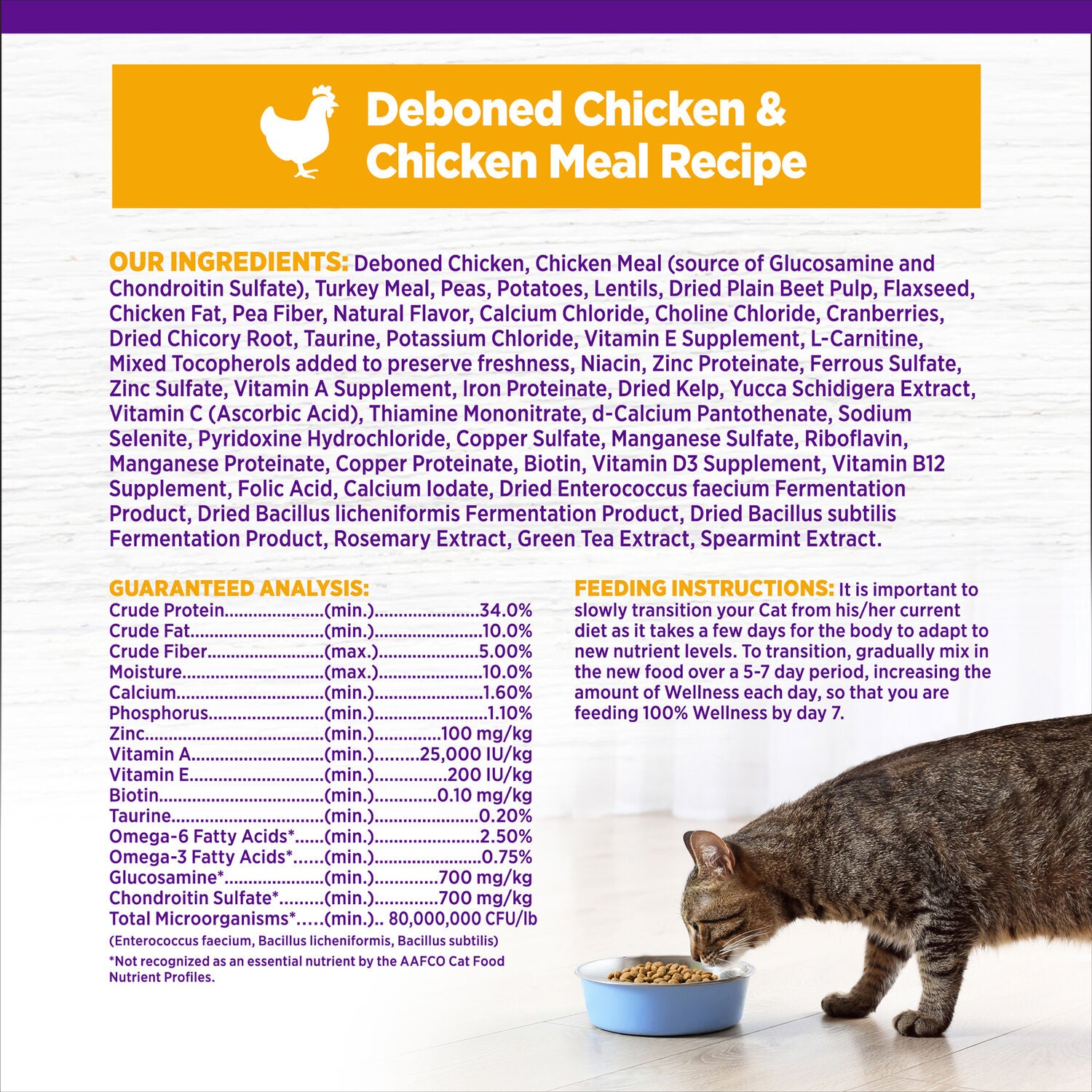 Wellness Complete Health Adult Dry Cat Food For Indoor Cats, Grain-Free, Natural, Chicken & Chicken Meal, 5.5-Pound Bag