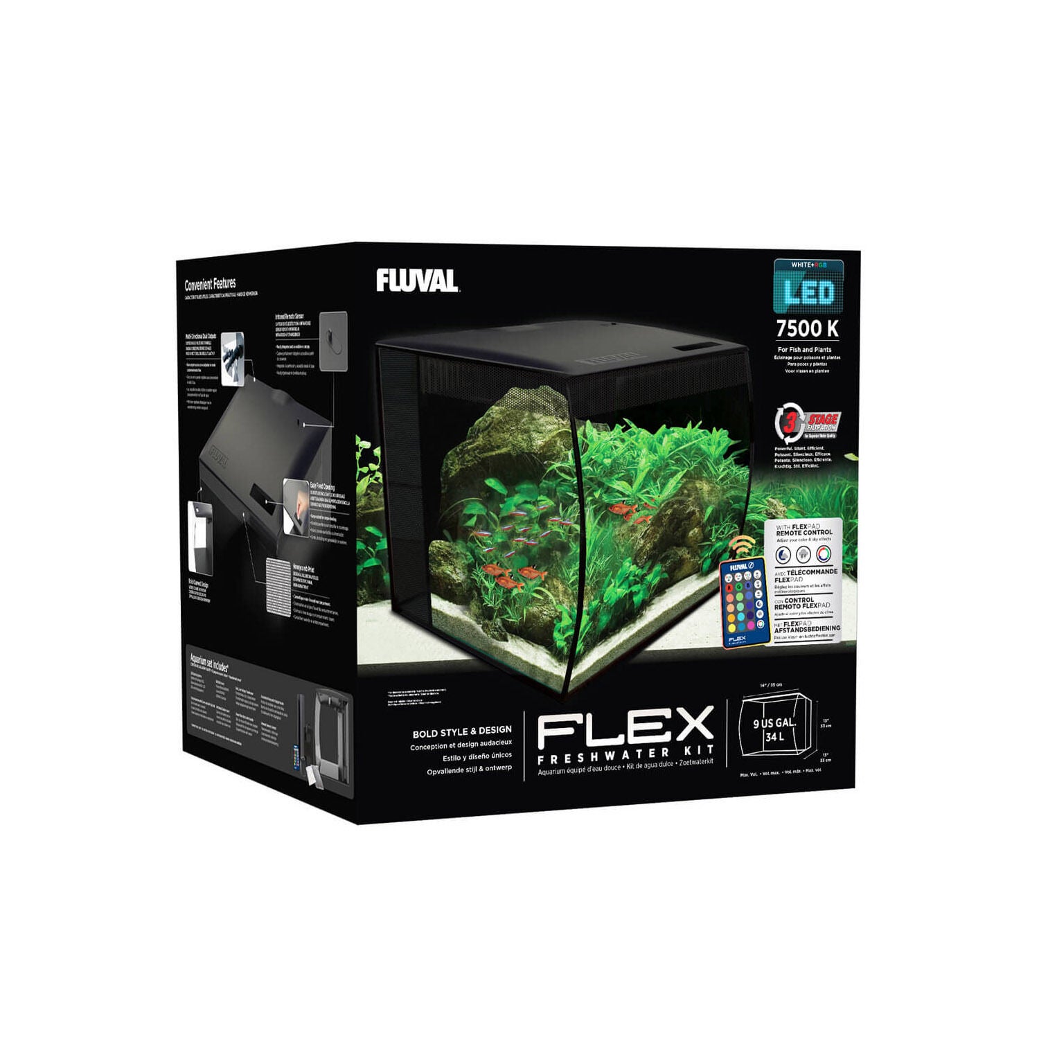 Fluval flex sales aquarium kit