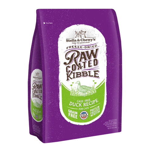 Kibble Raw Coated Cage Free Duck Recipe Cat Food