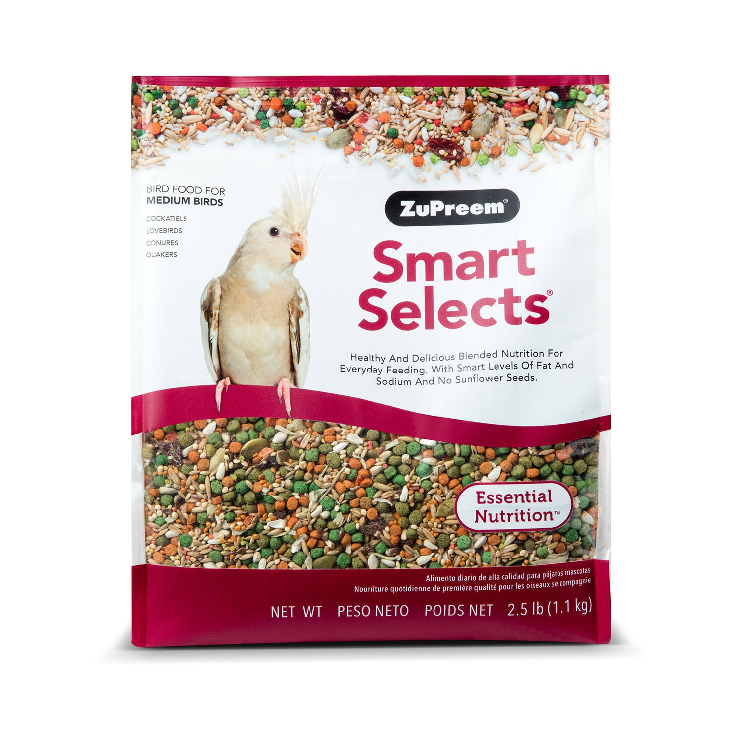Zupreem Smart Selects Bird Food Cockatiels & Lovebirds, 2.5 Lb