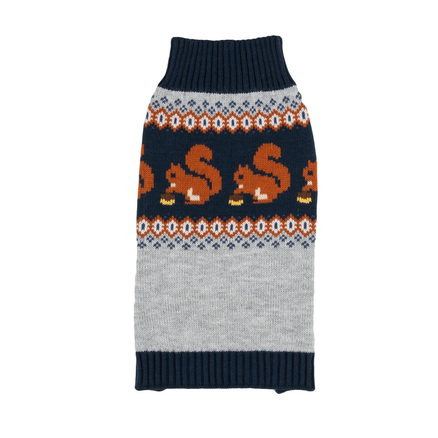Simply Dog Fair Isle Fall Squirrel Pullover Dog Sweater