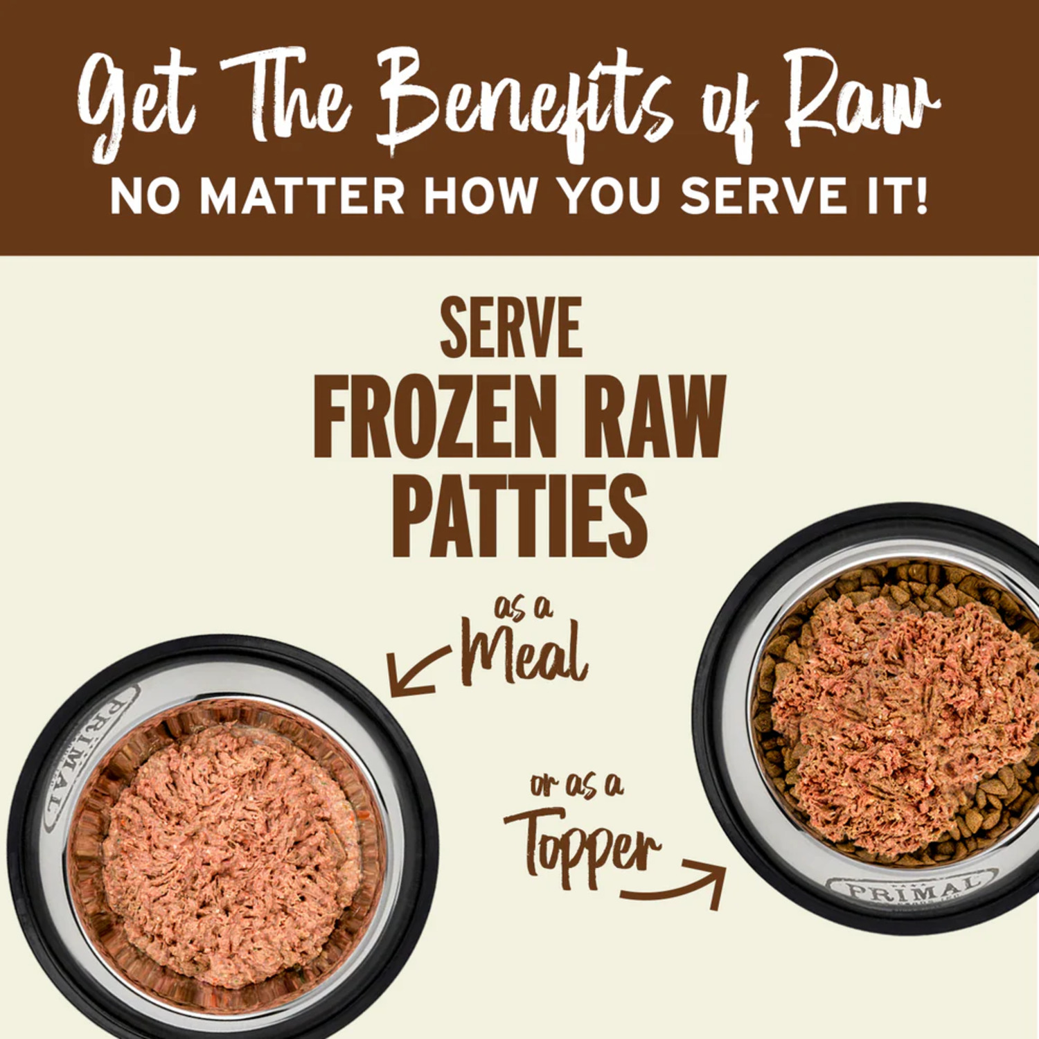 Primal Raw Patties Frozen Dog Food, Rabbit - 6Lb