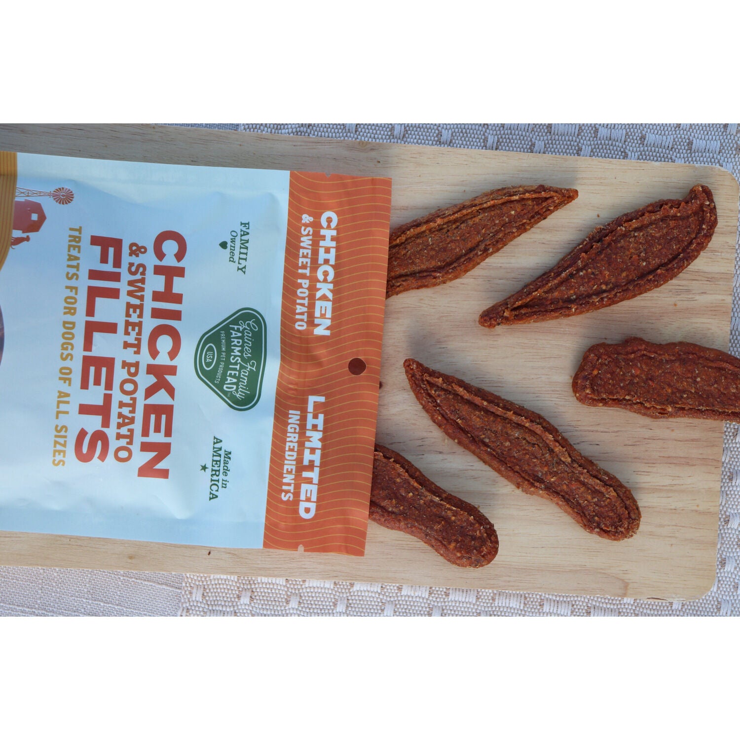 Gaines Family Farmstead Chicken And Sweet Potato Fillets Natural Dog Treats, 8-Oz