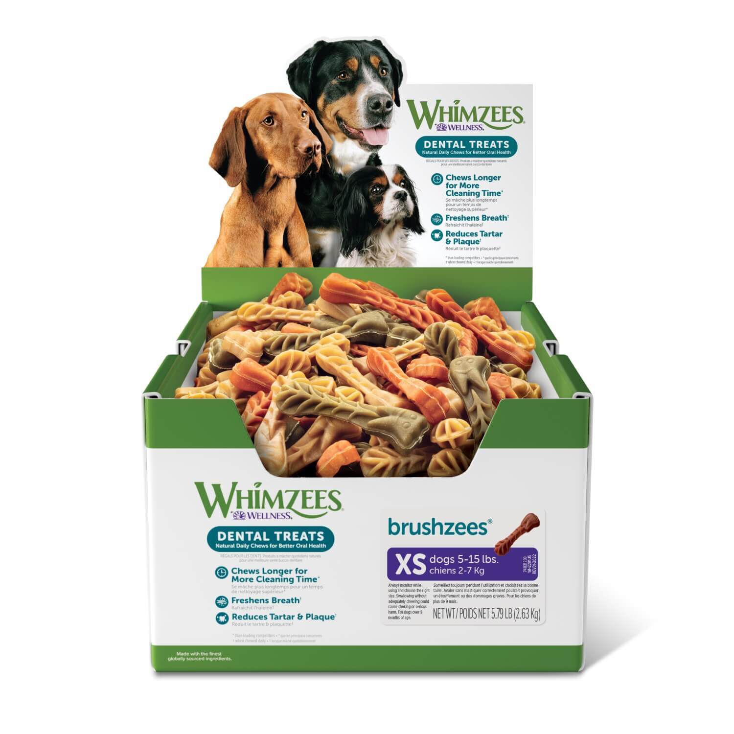 Whimzees Brushzees Natural Grain Free Dental Dog Treats, Extra Small, 1 Count