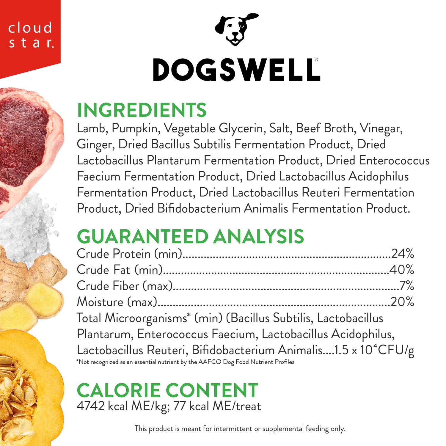 Dogswell Gut Health Single-Ingredient Jerky Dog Treats, Lamb, 10-Oz