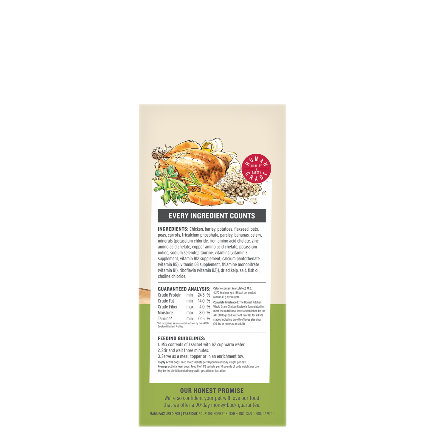 The Honest Kitchen Wholemade Whole Grain Chicken Recipe Dehydrated Dog Food, 1.5-Oz