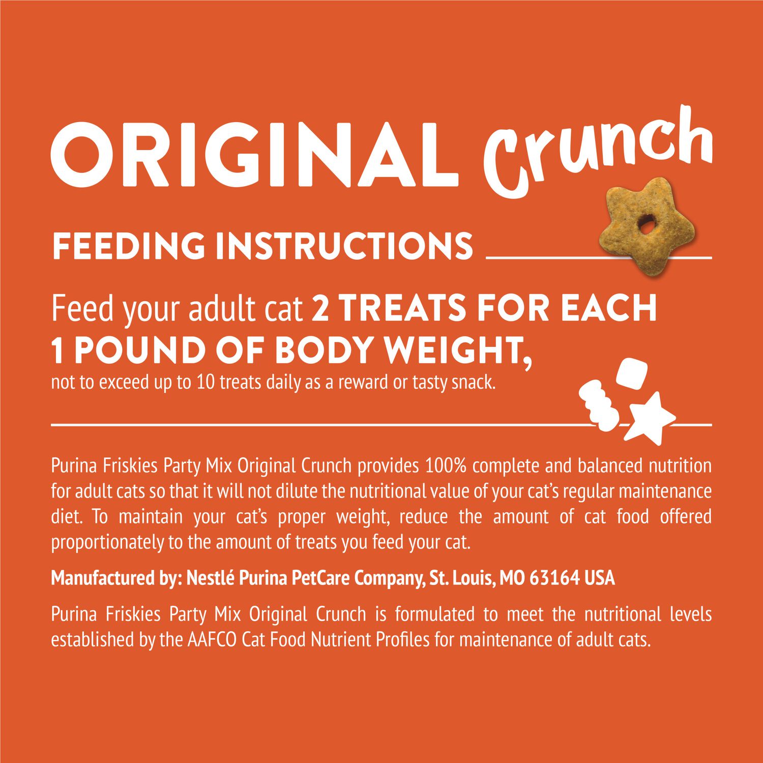 Purina Friskies Party Mix Original Crunch Cat Treats, Chicken With Turkey & Liver Flavor, 30-Oz