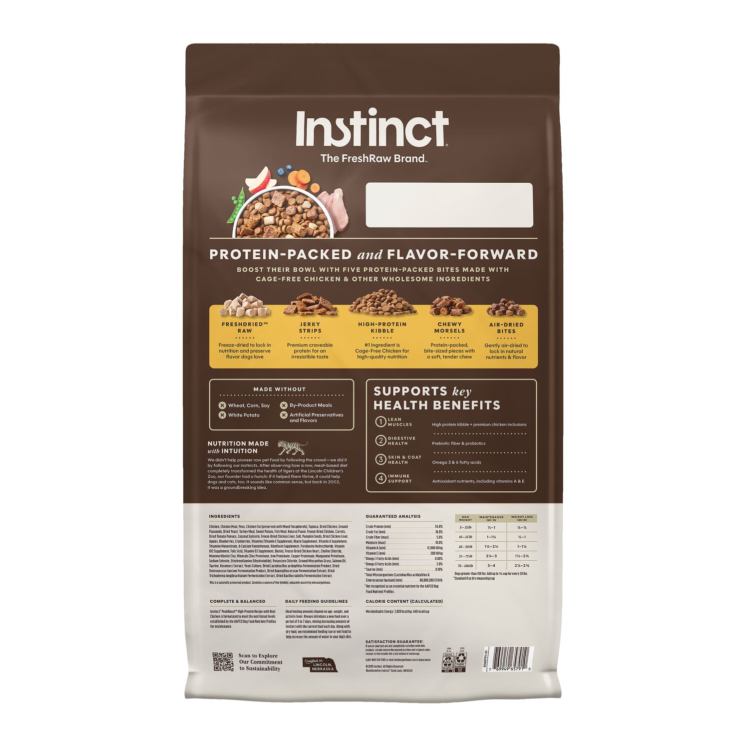 Instinct Peakboost+ Grain-Free High-Protein Adult Dry Dog Food With 5 Protein-Packed Bites, Real Chicken Recipe, 17-Lb Bag