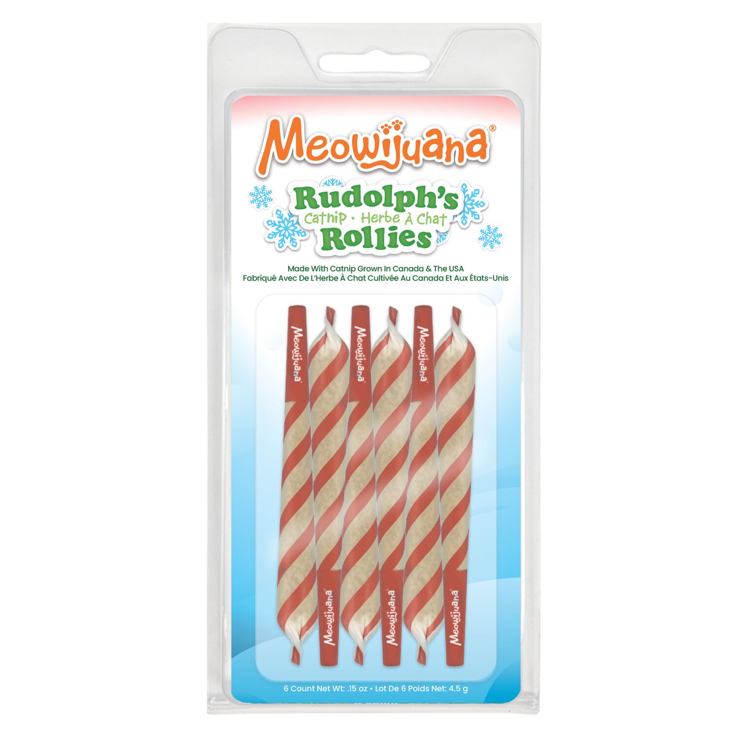 Meowijuana Rudolph Rollies Organic Catnip Rollies Cat Toy